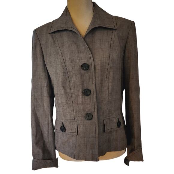 Jones New York Suit Women's Plaid 3 button closure Blazer Suit jacket Size 10 - Picture 1 of 5